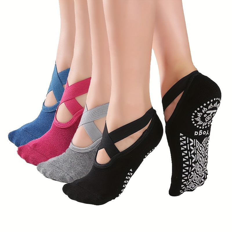 Pilates X Yoga - 4 Pasang Kaus Kaki Yoga X-cross