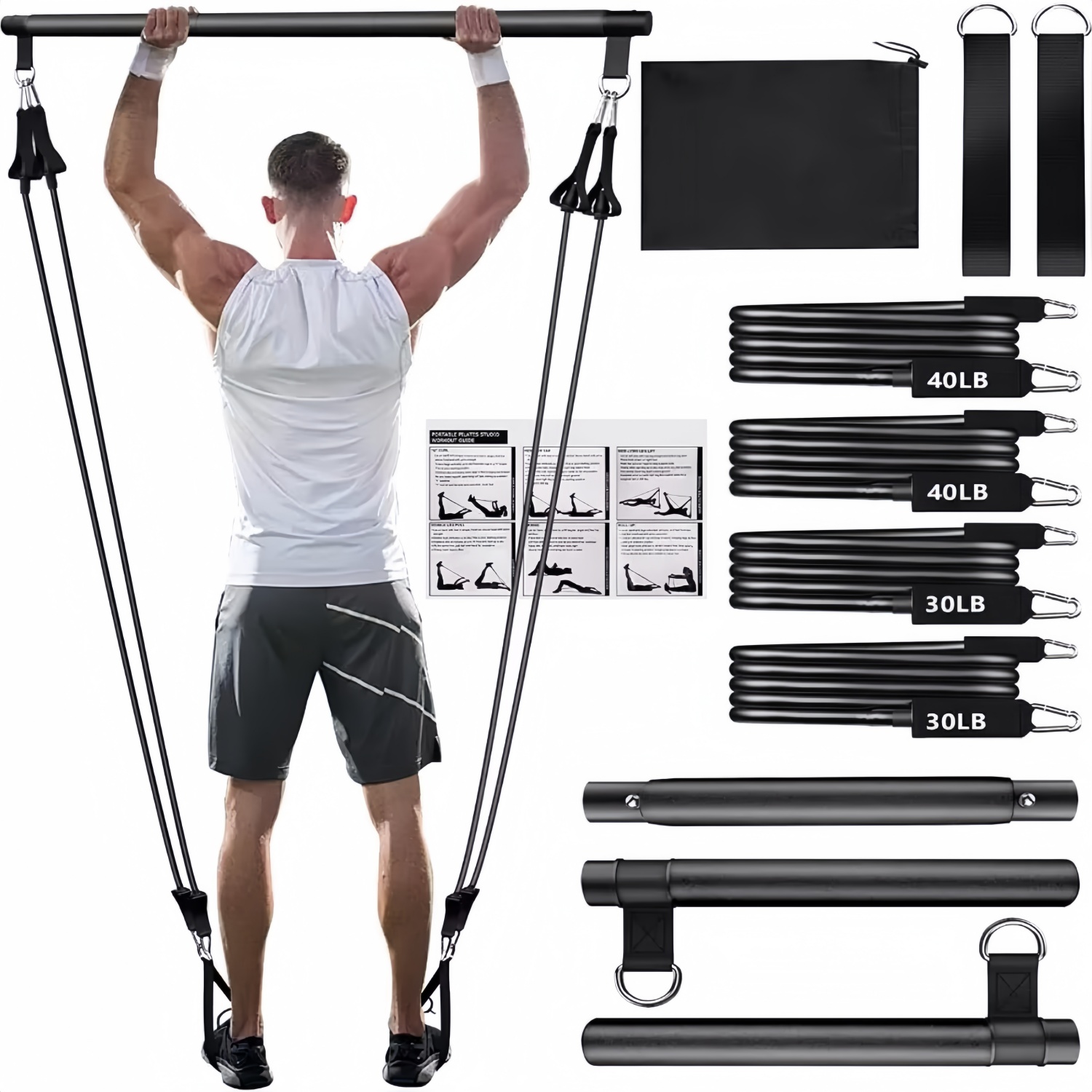 Pilates Yoga Tone - Tongkat Yoga Pilates Portabel dengan Resistance