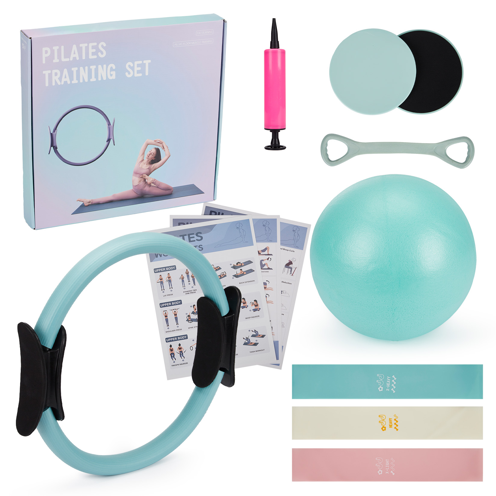 Pilates Yoga Tone - Set Latihan Pilates, Ring Pilates 6-in-1,