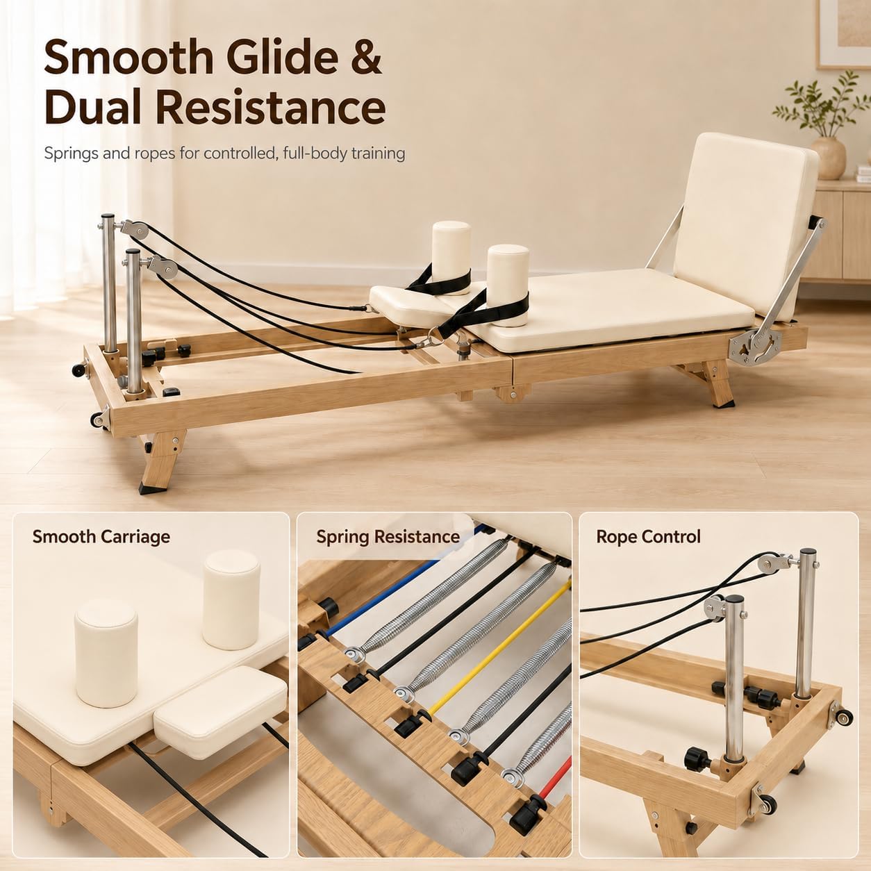 Mesin Pilates Reformer Lipat 7 - Pilates Reformer Spring ulasan dan harga