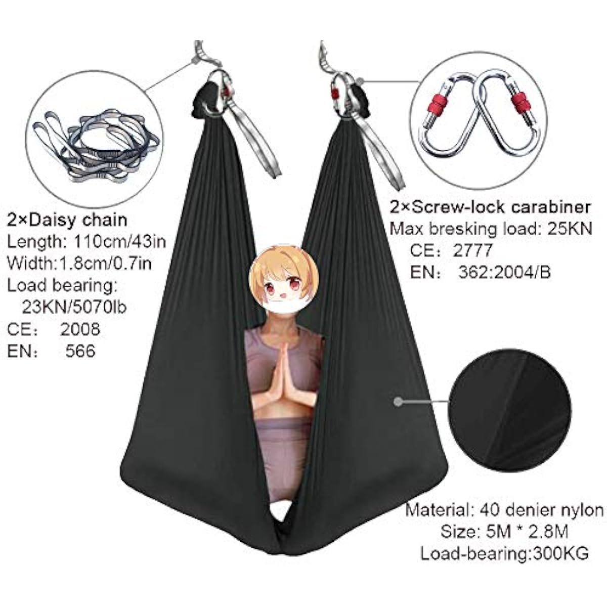 Hammock Yoga Udara 5M x 2.8M W - Pilates X Yoga ulasan dan harga